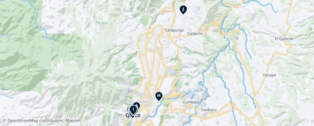 Map of Historic Churches of Quito