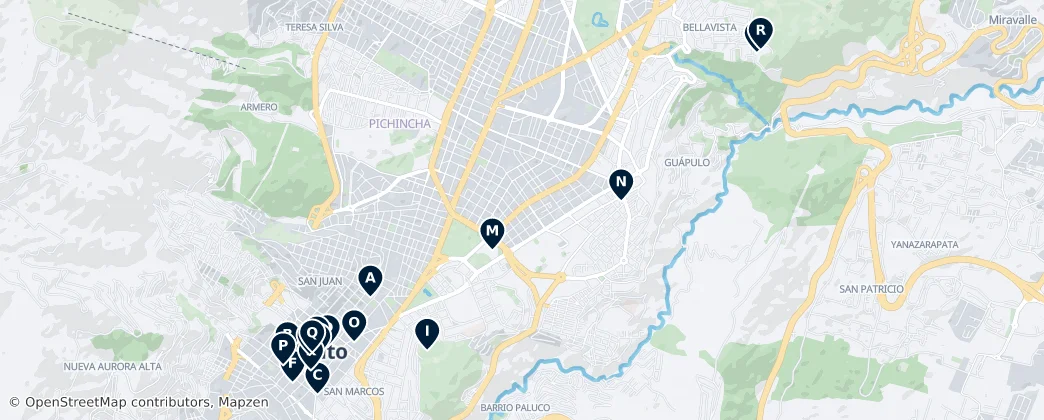 Mapa Cultural Highlights of Quito