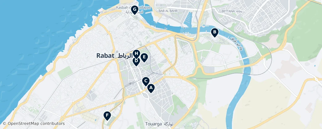 Térkép: Cultural Highlights of Rabat