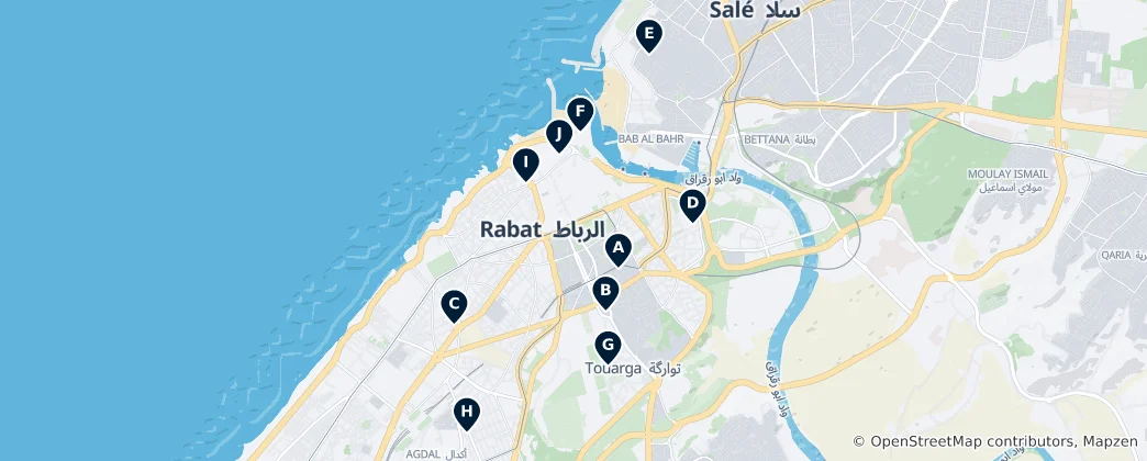Mapa Religious Sites in Rabat