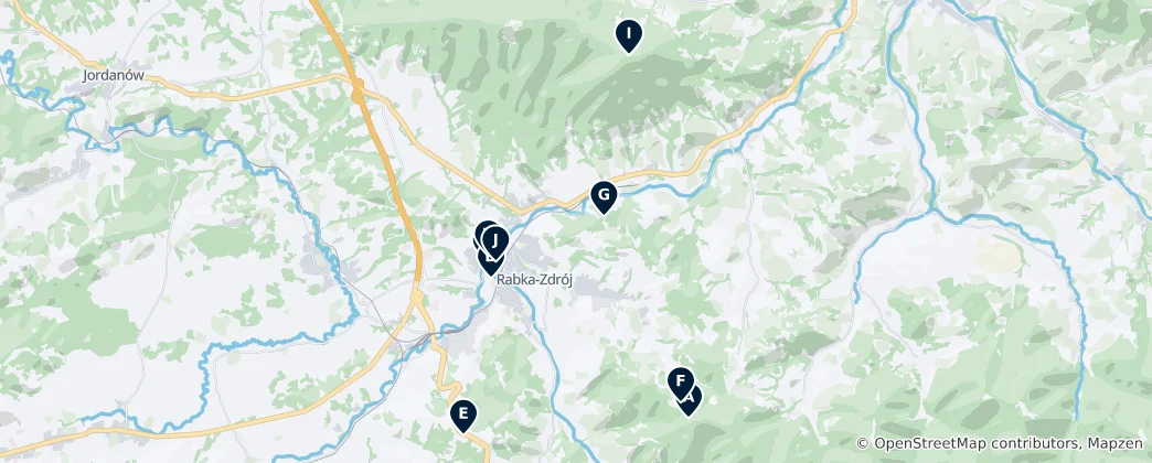 Mapa gmina Rabka-Zdrój Essentials