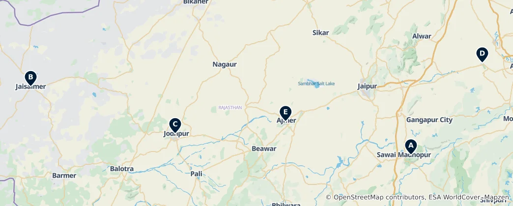 Map of Heritage of Rajasthan
