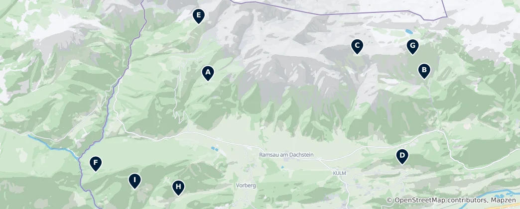 Map of Alpine Huts & Mountain Shelters