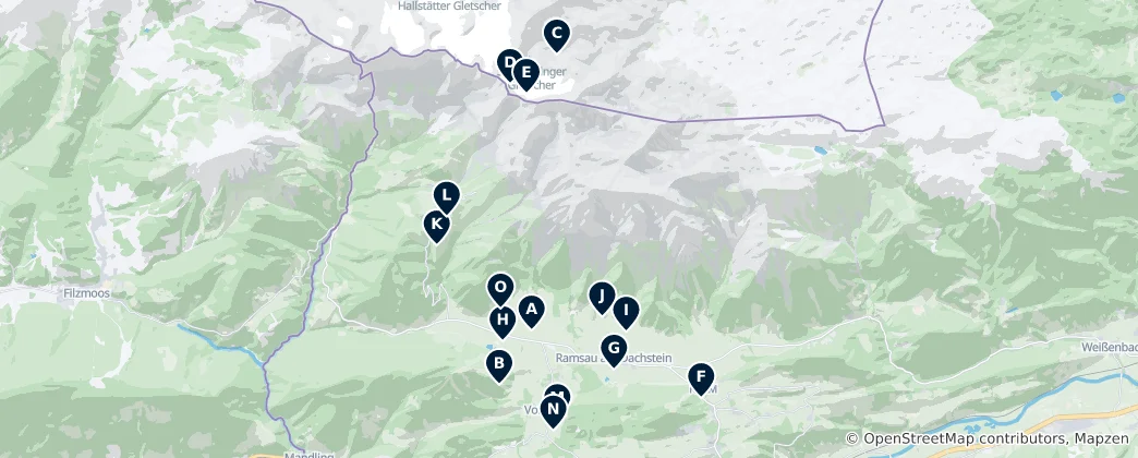 Map of Ski Resorts in Ramsau