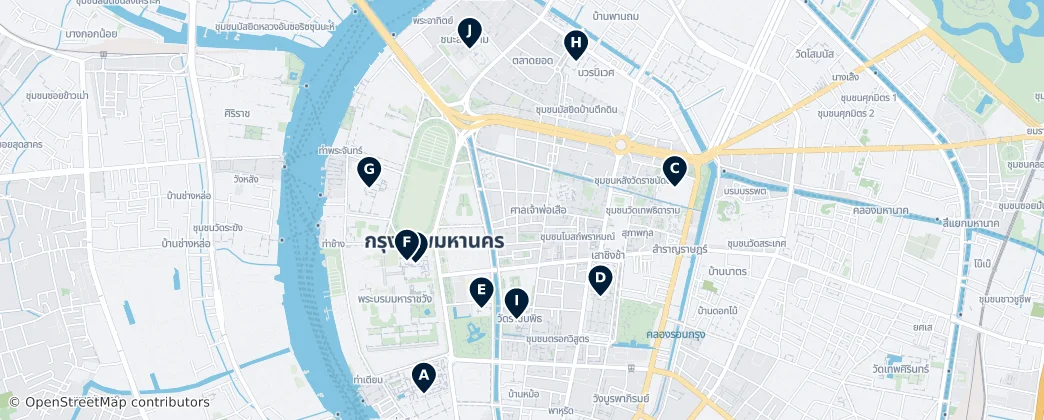 Must-See Temples in Bangkok 地图