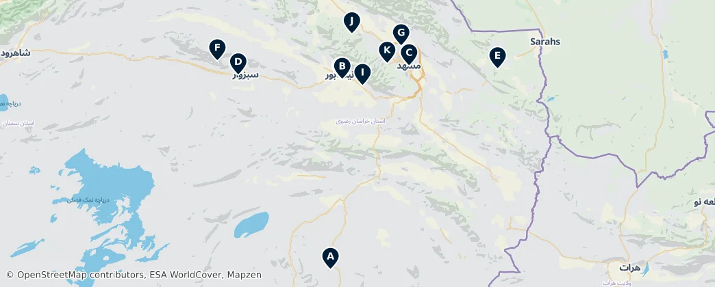 Razavi Khorasan Province Essentials — Mapa
