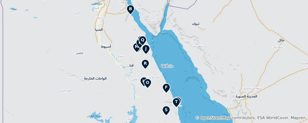 Mapa Ancient Red Sea Sites