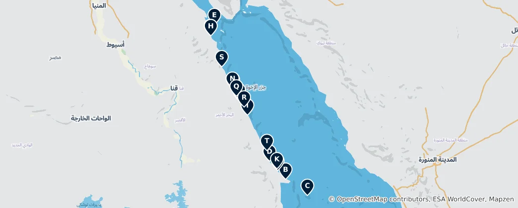 Mapa Top Diving Spots