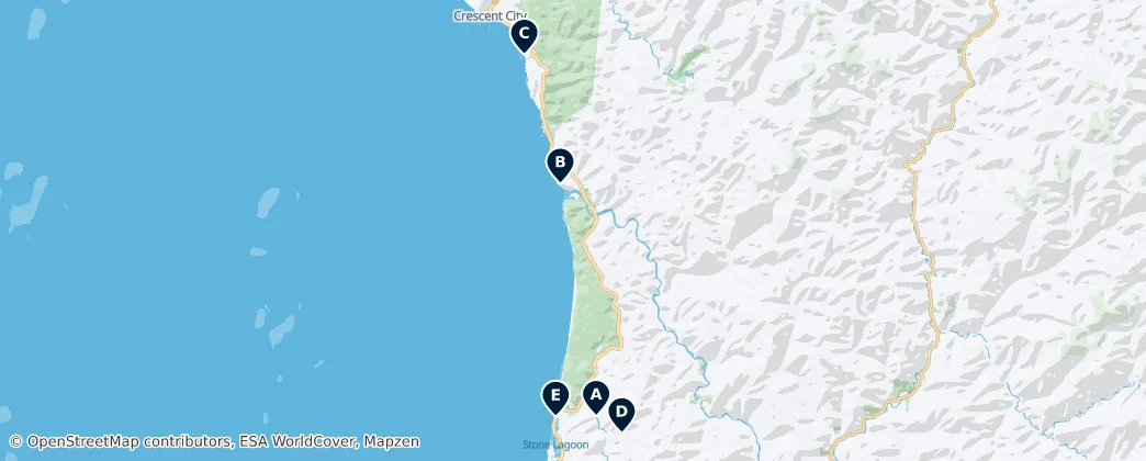 Map of Best of Redwood National Park