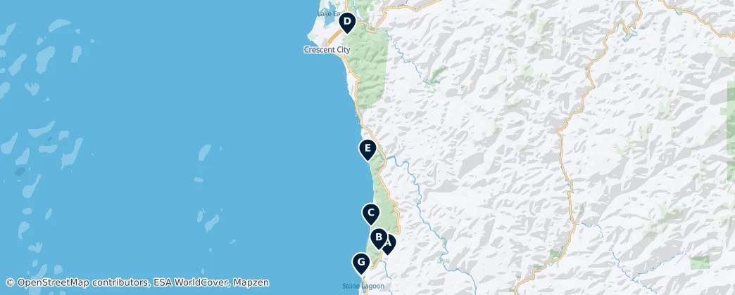 Map of Hidden Gems of the Redwoods