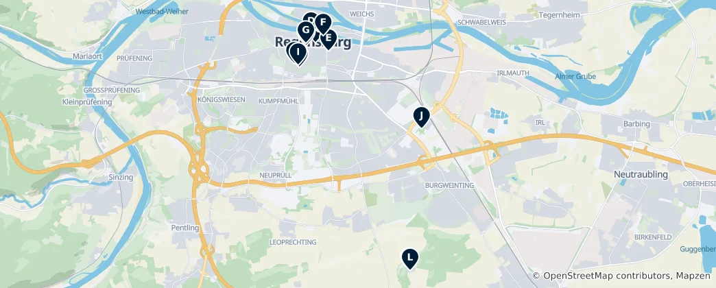 Map of Regensburg Heritage Trail