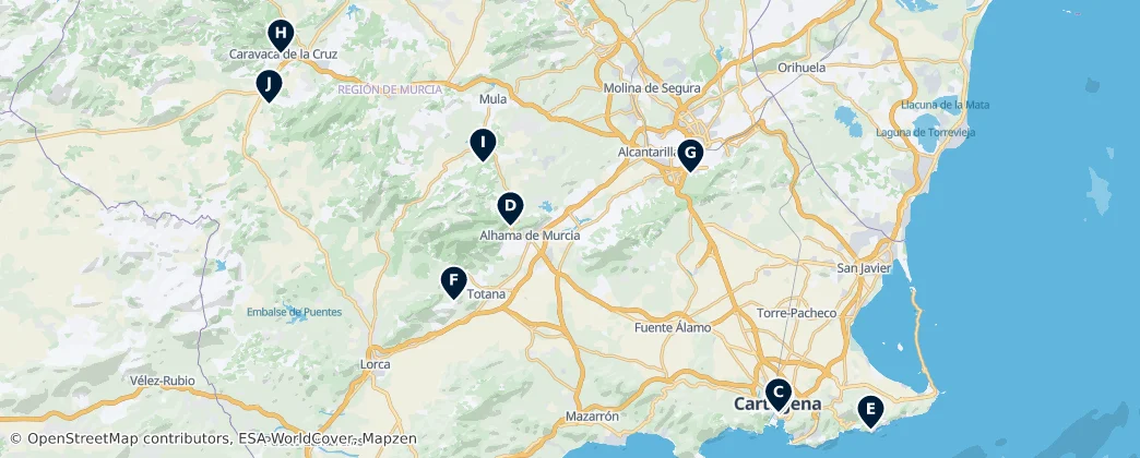 Karte von Archaeological and Heritage Sites