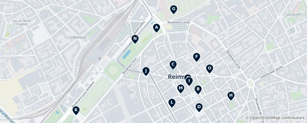 Mappa di Reims Heritage Trail