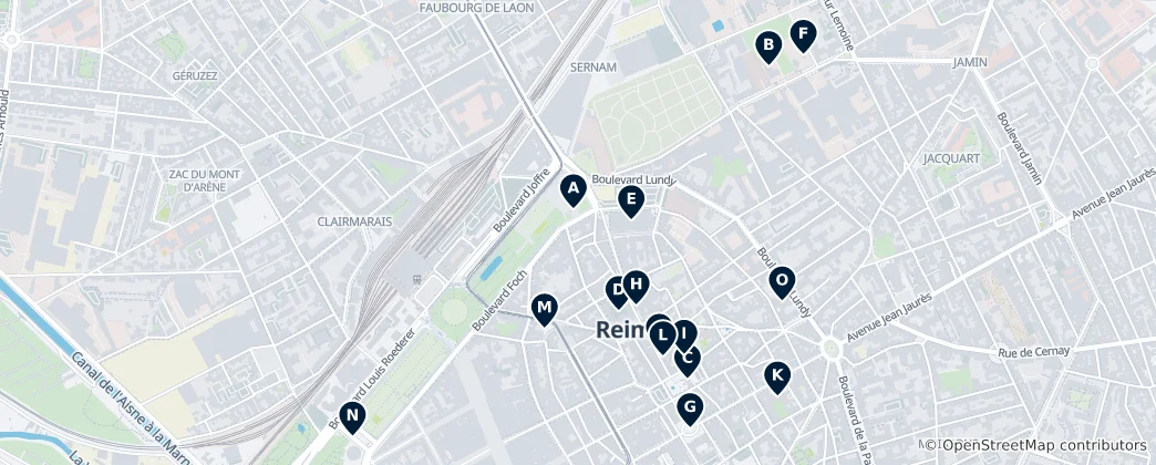 Mappa di Reims Must-Sees