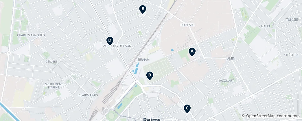 Map of Reims Religious Heritage