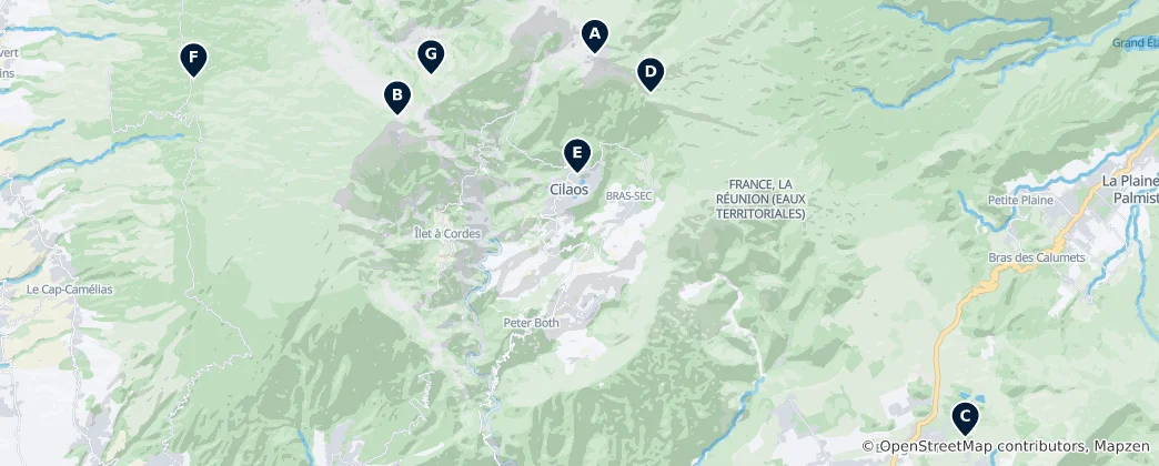 Mappa di Volcanoes & Peaks