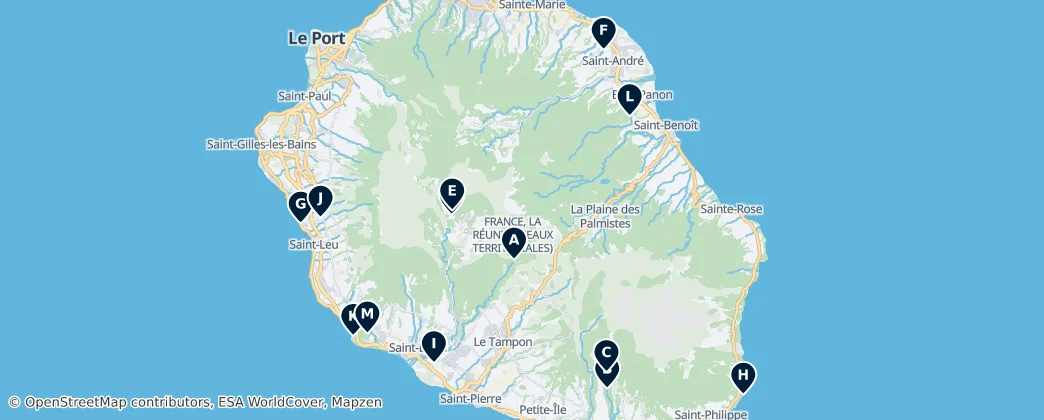 Map of Waterfalls & Natural Wonders