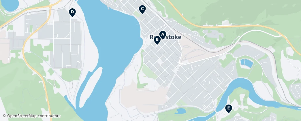 Map of Historic Churches of Revelstoke
