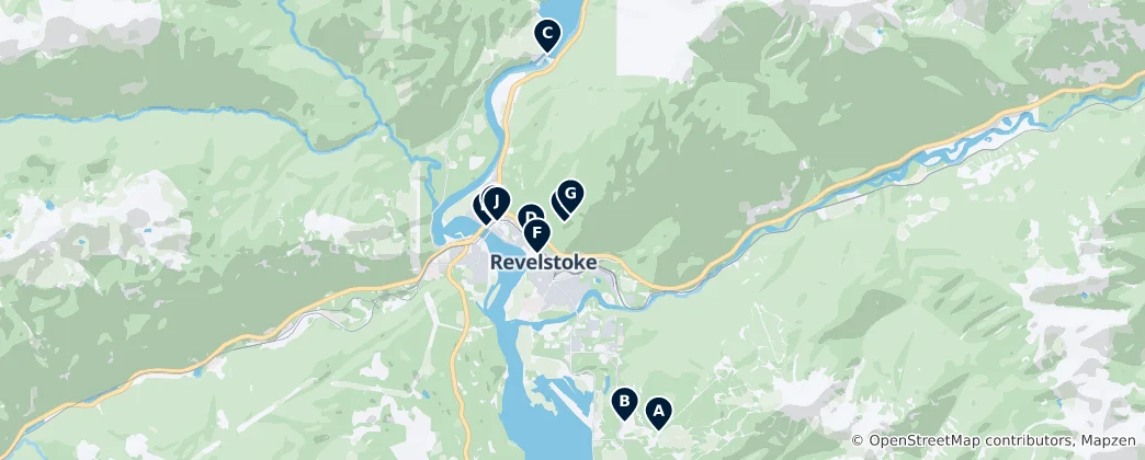 Mapa Revelstoke Essentials