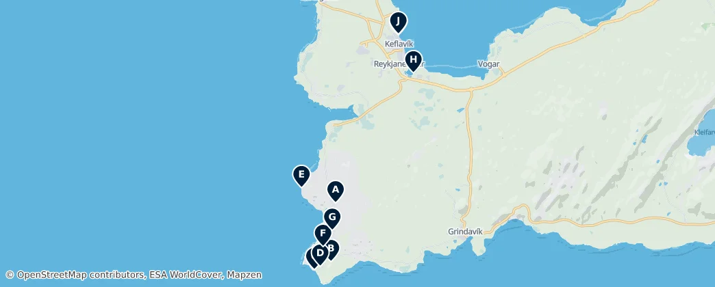 Map of Reykjanesbær Must-Sees