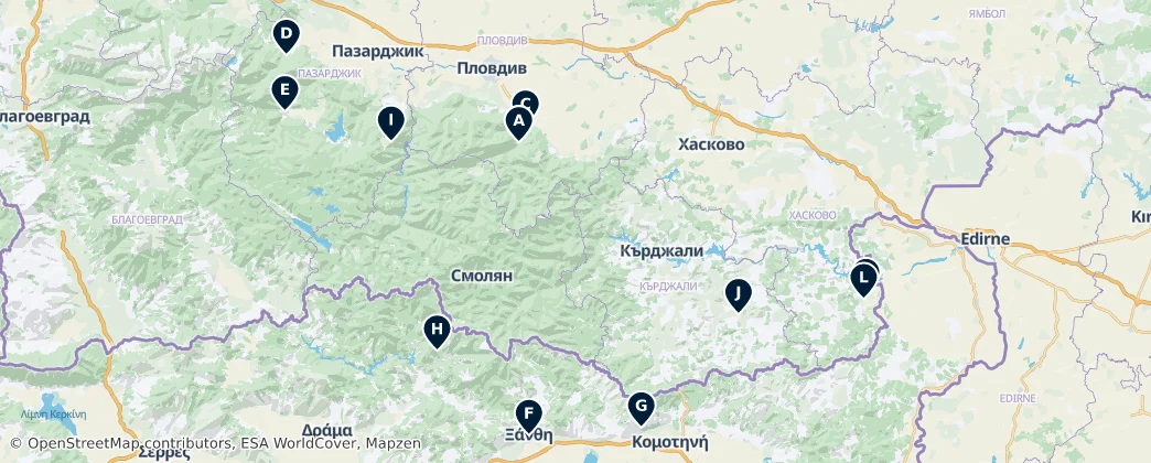 Historic Churches of the Rhodopes — Térkép