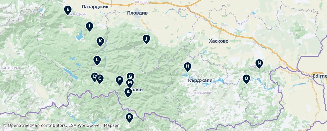 Rhodope Natural Wonders — Térkép