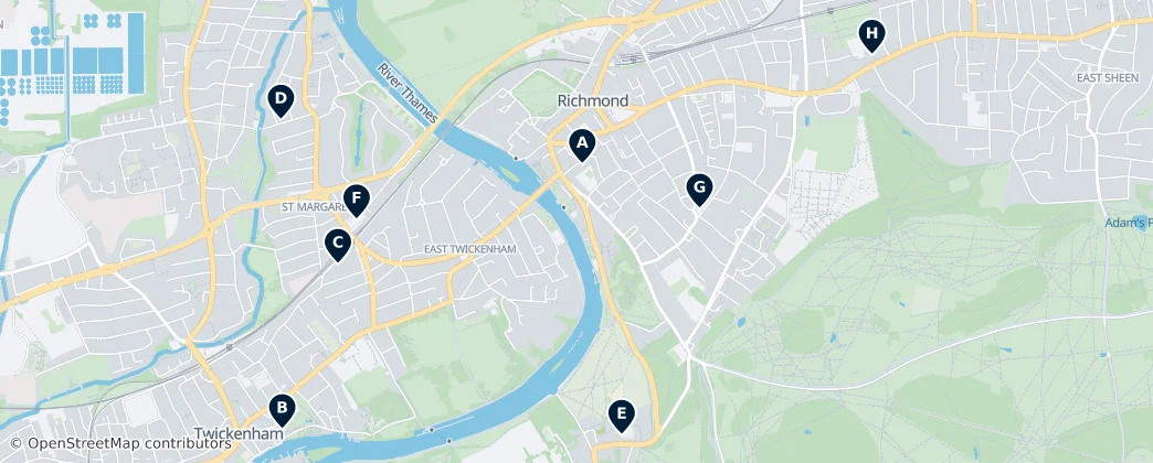 Map of Richmond Places of Worship