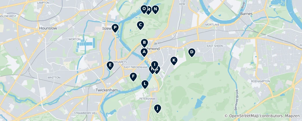 Mapa Richmond's Green Escapes