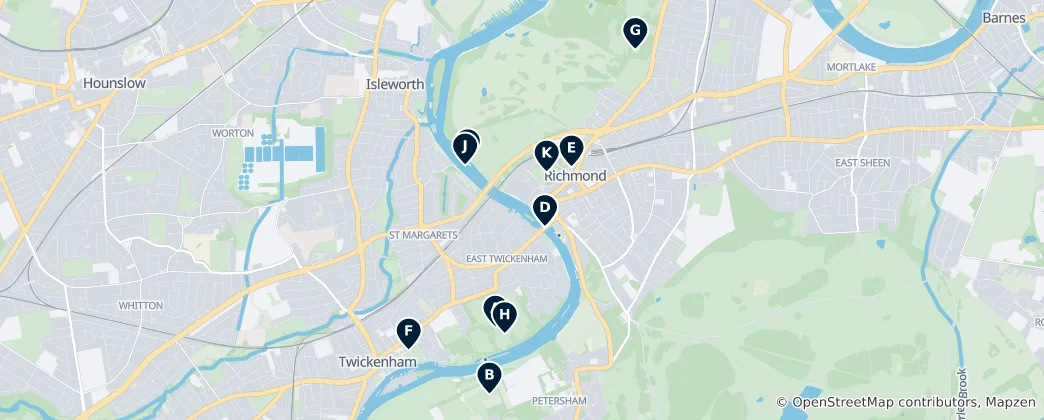 Mapa Richmond's Unmissable Gems