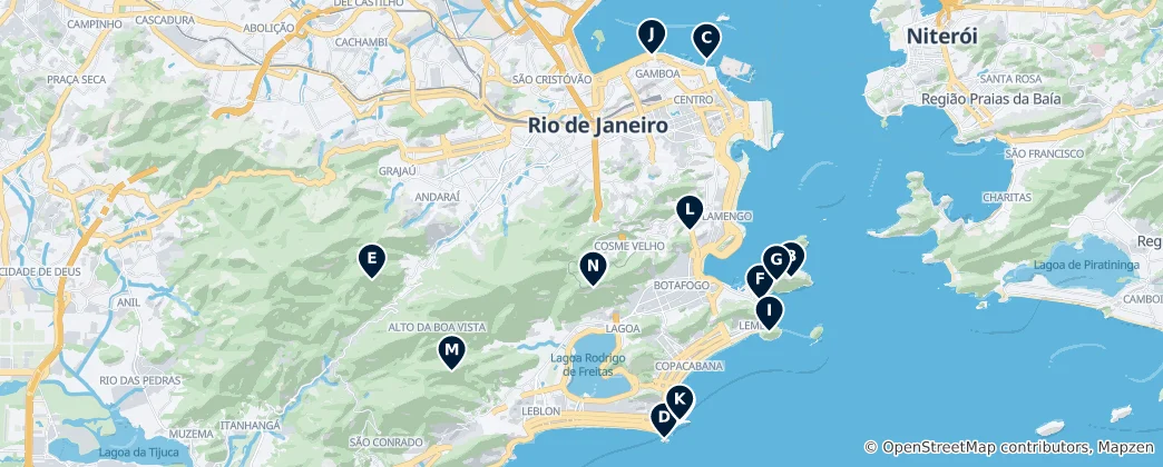 Mapa De Los imprescindibles de Río de Janeiro