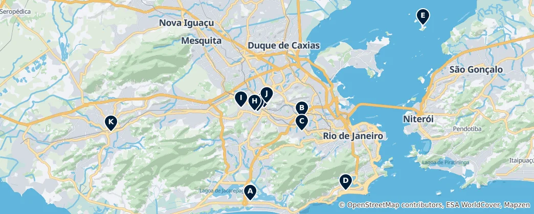 Map of Rio Shopping Destinations