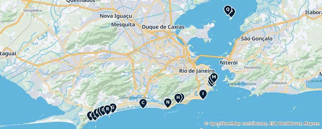 Map of Rio's Best Beaches