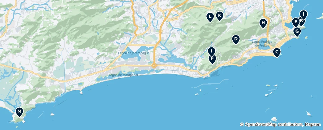 Map of Rio's Best Peaks and Viewpoints