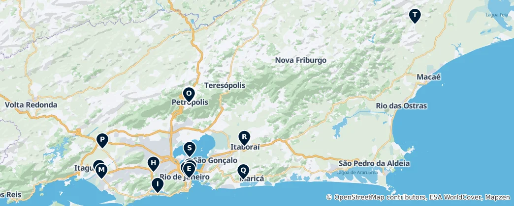 Mapa de Museus e Centros de Arte