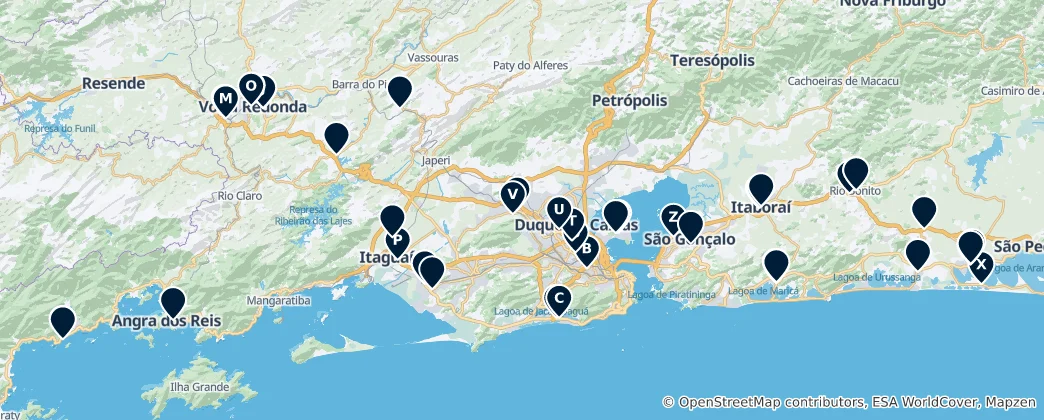 Map of Top Shopping Destinations