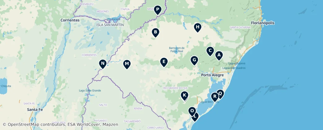 Map of Sacred Sites of Brazil