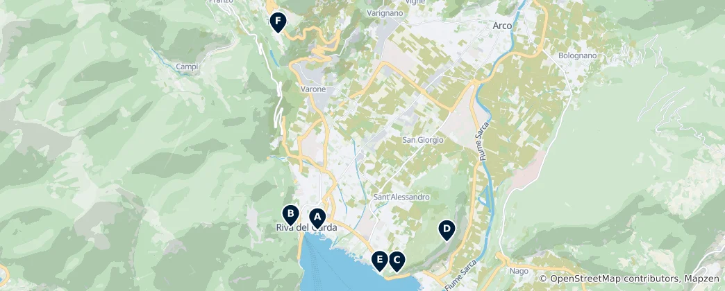 Mapa De Top Sights in Riva del Garda