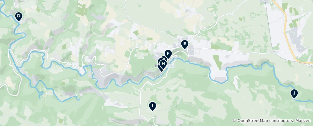 Kaart van Historic Sites of Rocamadour