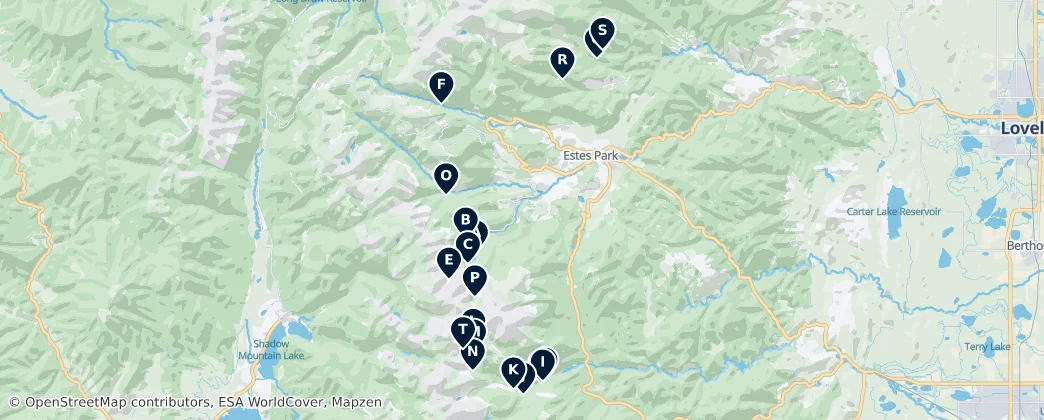 Map of Lakes and Waterfalls
