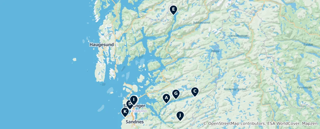 Mapa Rogaland Essentials