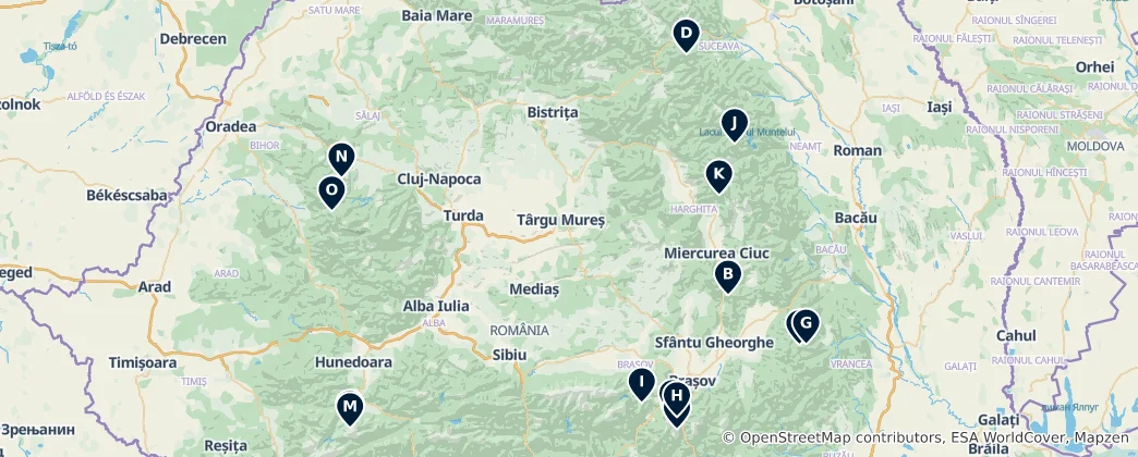 Mappa di Mountain Huts & Shelters