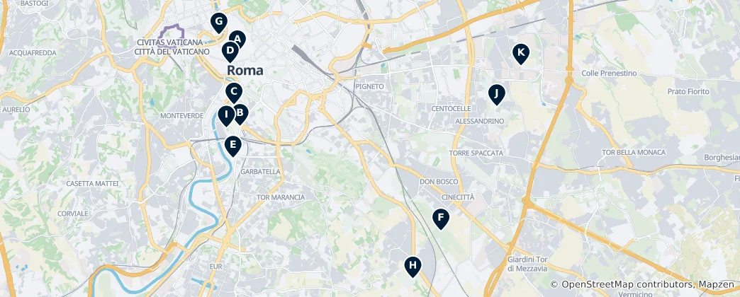 Mapa Ukryte perełki Rzymu