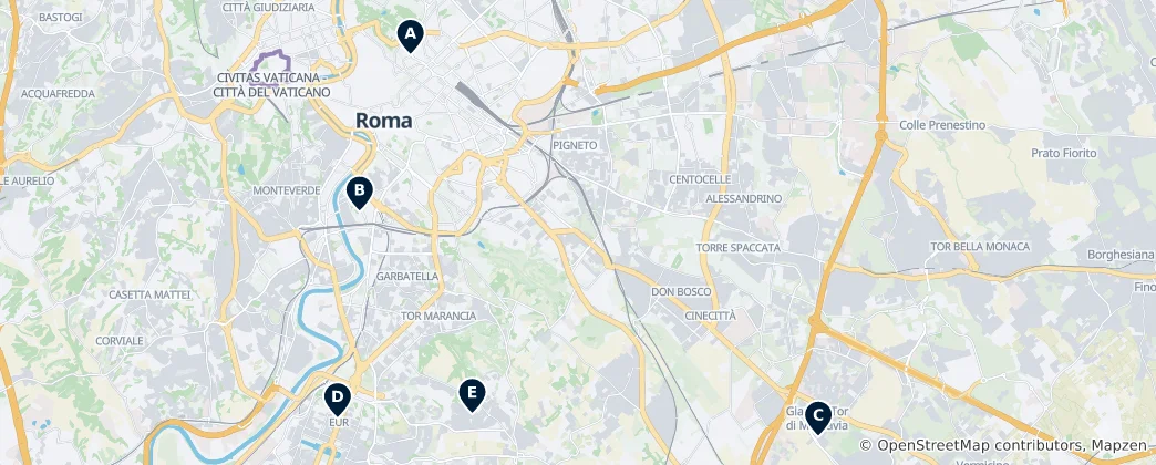 Mapa Najlepsze Miejsca na Nocne Życie
