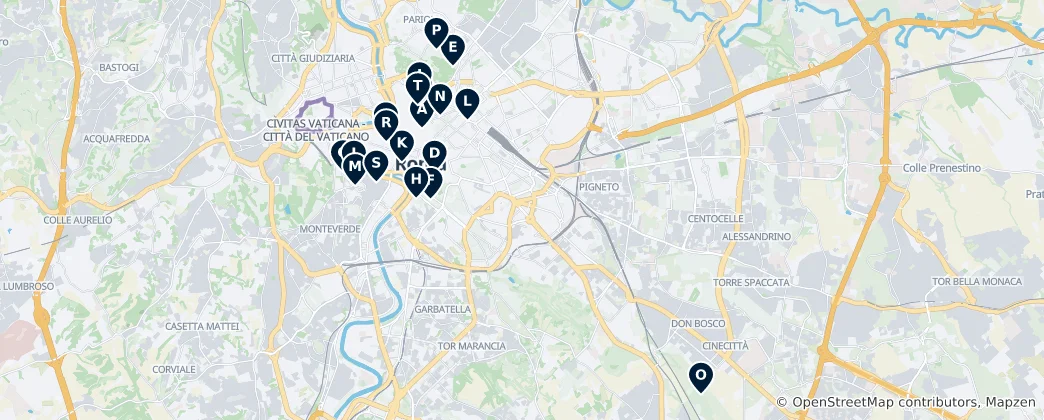 Map of Rome's Parks & Fountains