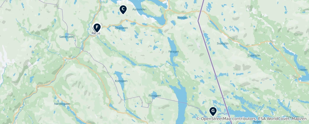 Mapa de Røros Essentials