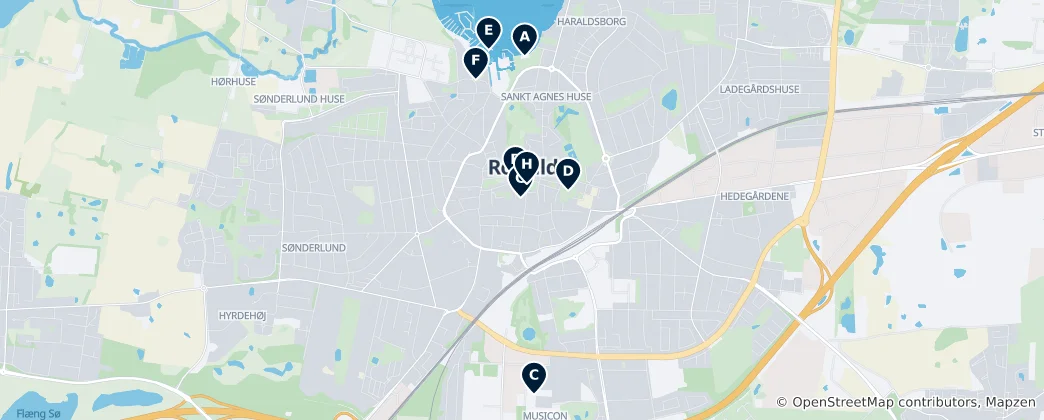 Map of Roskilde: Essential Landmarks & Viking Heritage