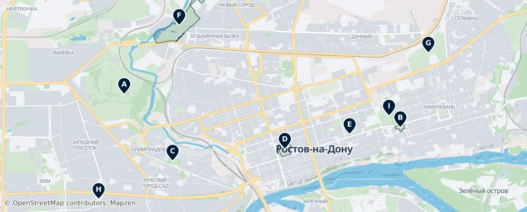 Parks and Gardens of Rostov — Mapa