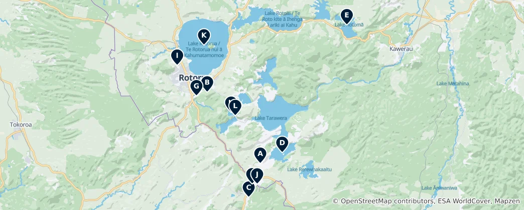Mapa Scenic Lakes & Viewpoints
