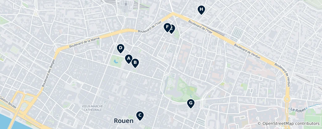 Mapa Rouen Museums and Galleries