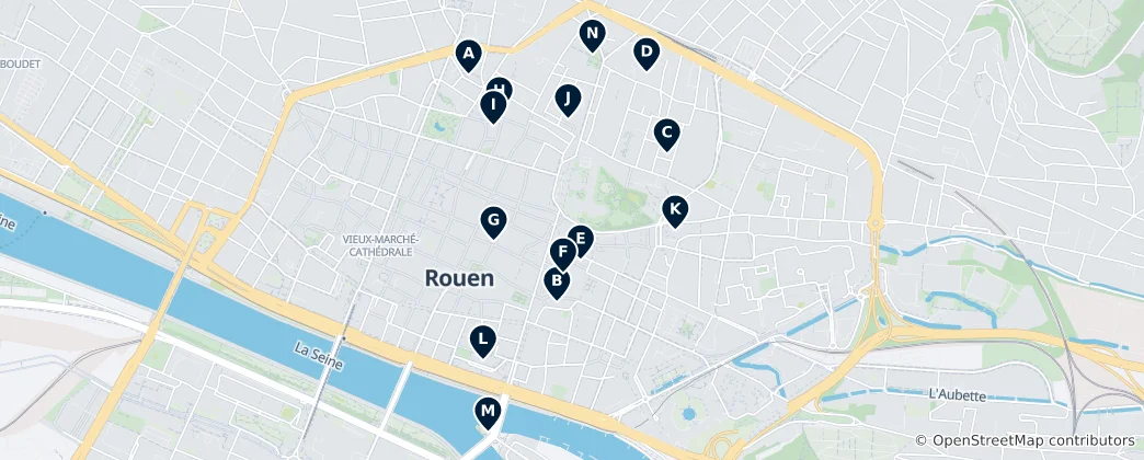 Kaart van Rouen's Historical Heritage
